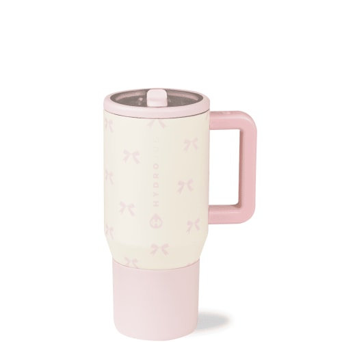 HydroJug Kids - Insulated Kids Water Bottle 20oz with Flip Straw & Handle - Leak-Proof & Durable, BPA-Free & Kid-Friendly Design - Bows