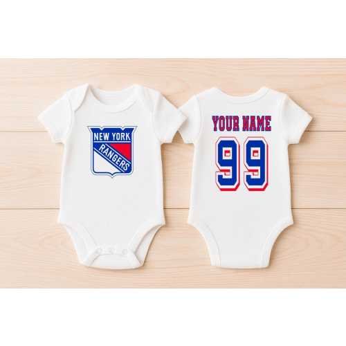 Rangers Hockey Personalized Jersey Shirts - Toddler Custom Baby Bodysuits - Sports Shirt Gifts