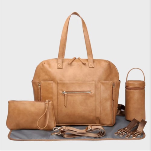 Chelsea Convertible Diaper Bag | Backpack to Tote | Vegan Leather Designer Baby Bag | Hannah and Henry