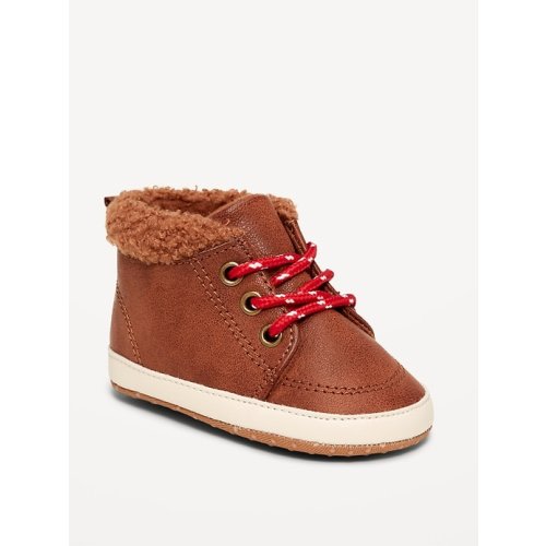 Faux-Leather Sherpa Booties for Baby | Old Navy