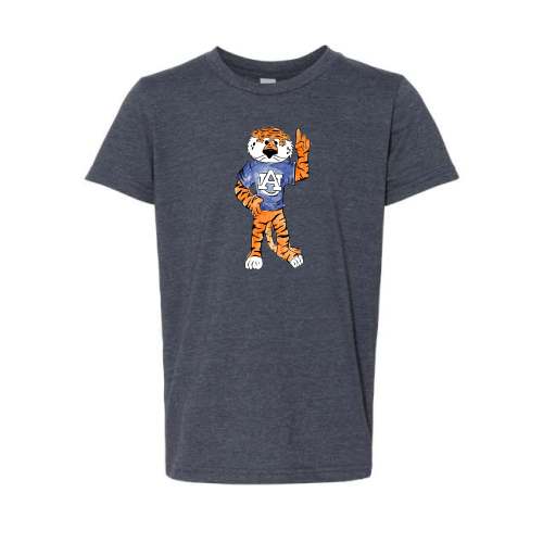 The Full Body Aubie | Youth Heather Navy Tee – Scarlet & Gold