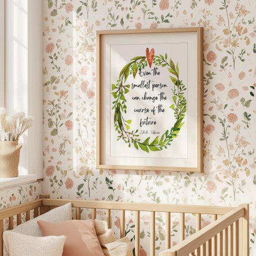 Lord of the Rings Hobbit Nursery Even the Smallest person Quote Tolkien Woodland Watercolor painting Baby shower Gift poster Wall Art print