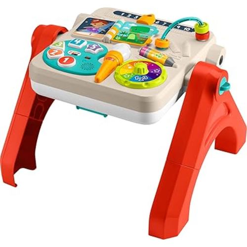 Fisher-Price Baby & Toddler Toy Laugh & Learn 4-in-1 Activity Table & Art Easel with Educational Music & Lights for Kids Ages 6+ Months