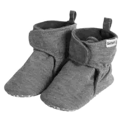 Gerber Baby Gender Neutral Soft Booties with Hook & Loop, Sizes 0/3 Months - 6/9 Months