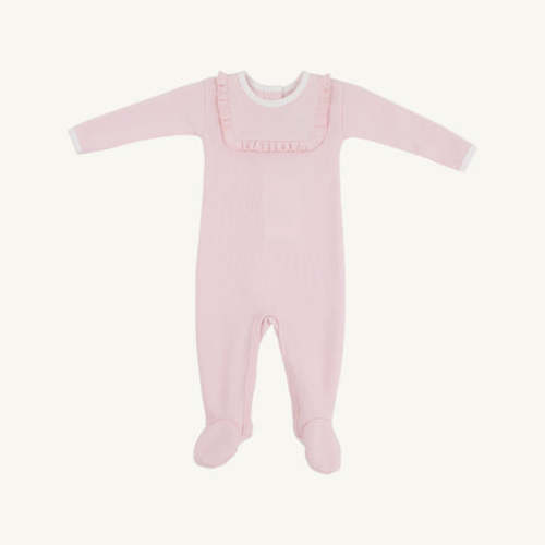 Rock Me Romper (Ribbed) - Palm Beach Pink with Worth Avenue White
