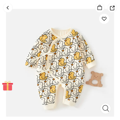 Baby Newborn Cute Duck Kimono Romper