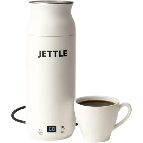 Electric Kettle - Travel Portable Heater for Coffee Tea Milk Soup - Stainless Steel Travel Water Boiler tea pot with Temperature Control - LED - Automatic Power Off - 450ml - Kitchen Appliance