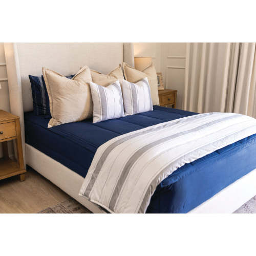 Evan Navy Blue Zipper Bedding (Twin Size/ Minky)
