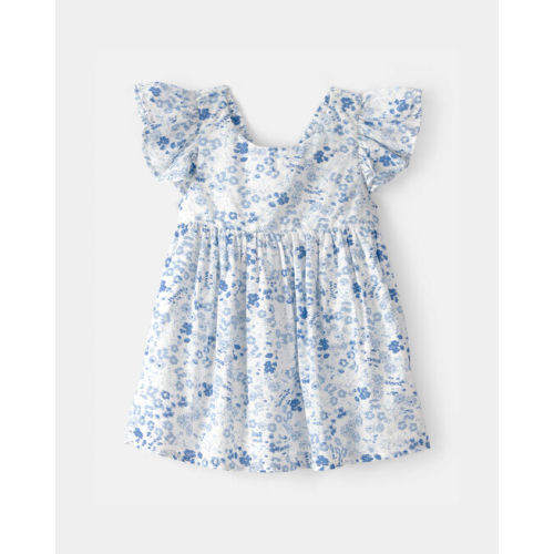 Baby Girl Floral Ruffle Dress - Blue/White - OshKosh B'gosh | Carter's