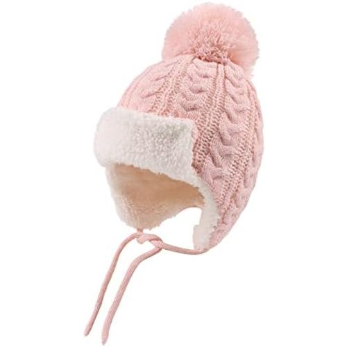 Winter Kids Beanie Hat Baby Knitted Hats Fleece Earflap Beanie Windproof Warm Toddler Beanies Boys Girls 0-8 Years