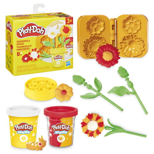 Play-Doh Sunflowers & Daisies Playset, Kids Arts & Crafts, Flower Toys for Girls & Boys 3+
