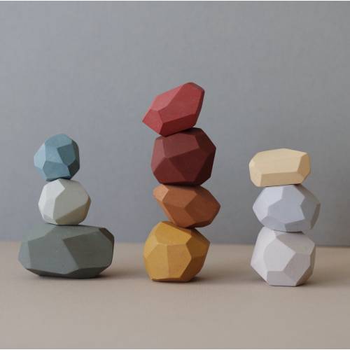 Balancing stones - Earthy tones - Tumi ishi - Wooden balancing blocks - Gift for kids and adults - Montessori toys - Waldorf toys
