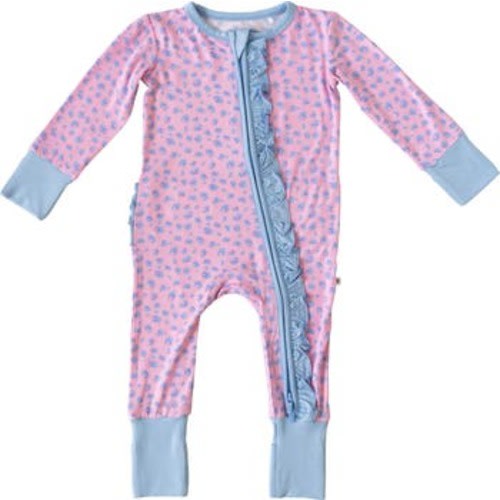 Lillian Leopard Ruffle Convertible Footie, 3-6M