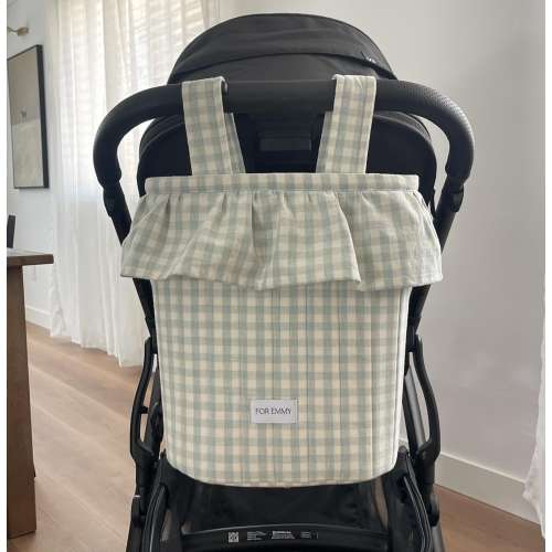 Handmade Stroller Bag | Stroller Basket with Drawstring Top | Stylish and Functional Baby Accessory