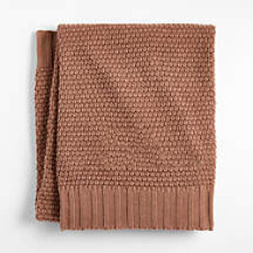Bubble Knit Natural Brown 100% Organic Cotton Baby Stroller Blanket
