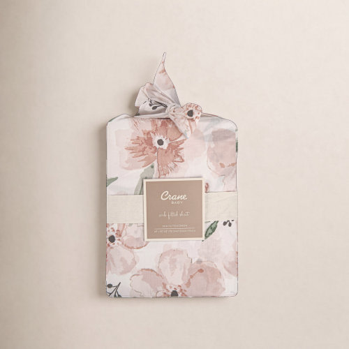 Crane Baby Floral Cotton Fitted Crib Sheet & Reviews | Birch Lane