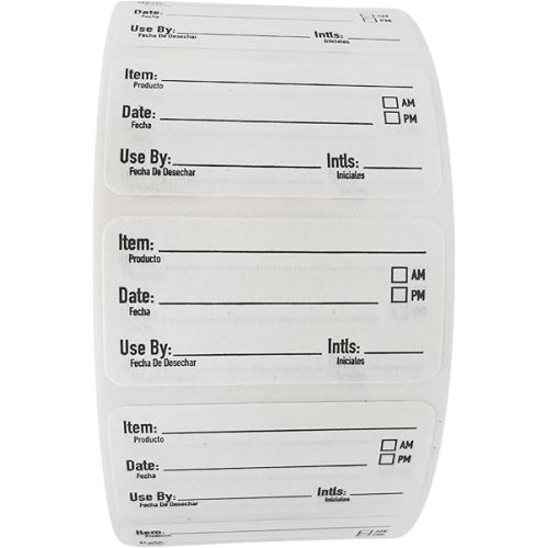 2x1 Dissolvable Food Labels, 500 Label Stickers, Bottle Labels for Storage Bins, Sticker Labels for Food containers, (500, Black)