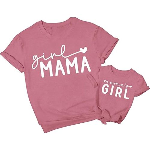 Mommy and Me Shirts Mother Daughter Matching T-Shirts Family Mom Daughter Women Kids Outfits