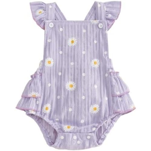 Thorn Tree Baby Girl Summer Clothes Newborn Outfit Ruffle Romper Infant Baby Dress Bow Headband Solid Cute Outfits Girls