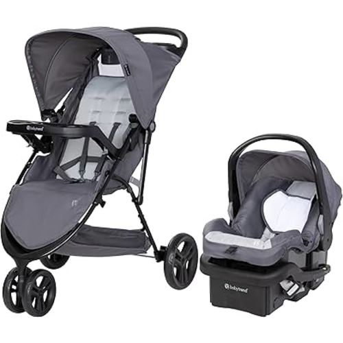 Baby Trend Venture 3-Wheel Stroller Travel System, Stellar Grey