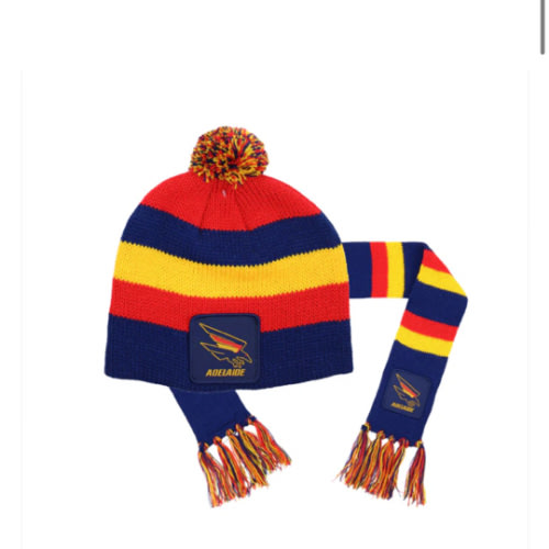 Adelaide Crows Baby Infant Toddler Beanie Scarf Pack