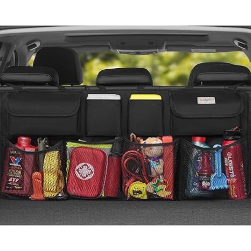 SURDOCA Car Trunk Organizer, LARGE CAPACITY Car Storage Bag with 8 Pockets, 7X Upgraded Trunk Storage Organizer for Car, SUV, Truck, MPV