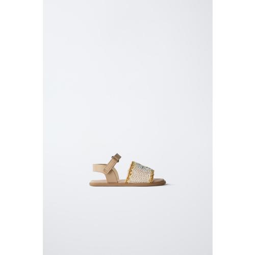 BAREFOOT CROCHETED SANDALS - Brown | ZARA United States