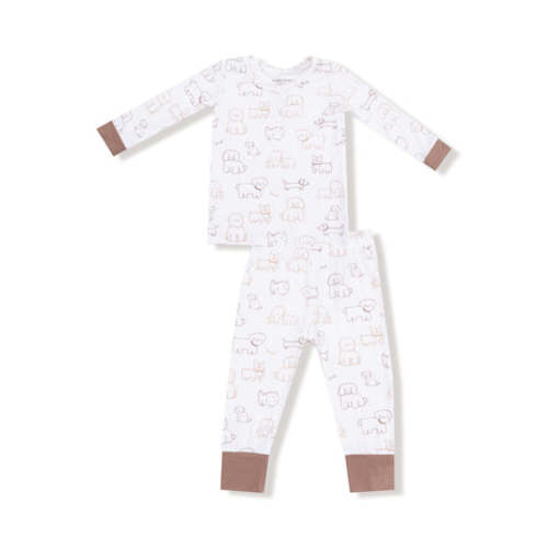 Neutral Pups - Long Sleeve Loungewear Set