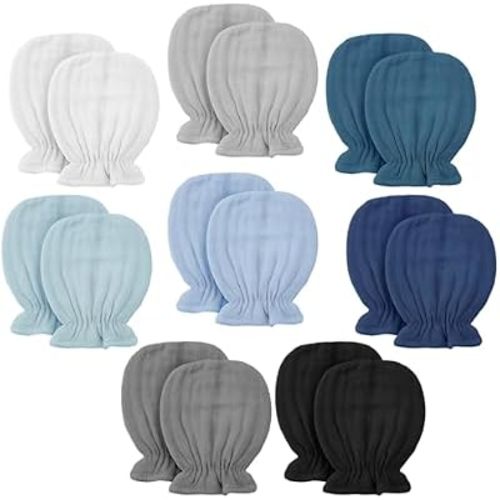 Muslin Baby Mittens 0-6 Months, 8-36 Pair