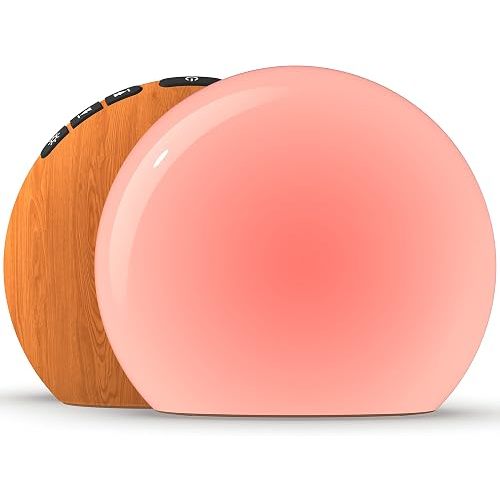 Meditation White Noise Sound Machine with 30 Soothing Sounds 12 Colors Night Light 10 Brightness Levels 32 Volume Level 4 Timers and Memory Function Sleep Machine for Baby Kids Adults (Wood Grain)