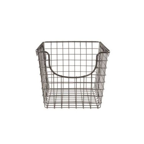 Spectrum Diversified Scoop Small Basket Dark Silver: Metal Storage & Organization, Portable Decorative Rectangle Basket