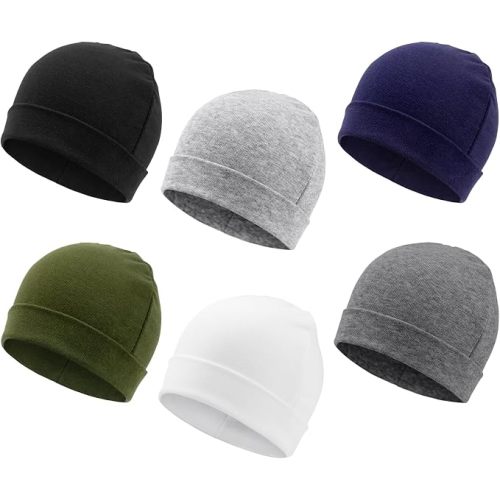 DRESHOW BQUBO 6 Pack Baby Beanie Hats for Unisex Infant Toddler Cotton Beanie Newborn Hospital Hat for Boys Girls 0-6 Months