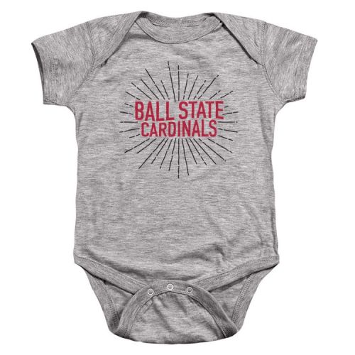 Baby Ball State University Burst Infant Snap Suit, Athletic Heather, 18 Months