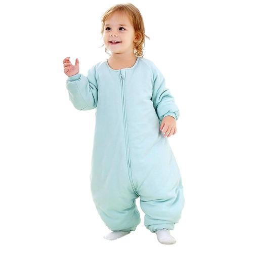 RESTCLOUD Baby Sleep Bag with Feet Winter, Wearable Blanket with Legs, Sack for Toddler Thicken 2.5 TOG (Blue, 18-36 Months)