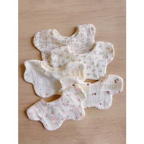 5pcs Baby Bibs, Soft Muslin Drool Bibs For Newborns, Infant Saliva Towel