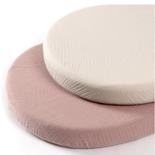 lulumoon Baby Muslin Bassinet Sheets: Cotton Bassinet Sheets Neutral for Boys and Girls - Fitted for Oval Rectangle or Hourglass