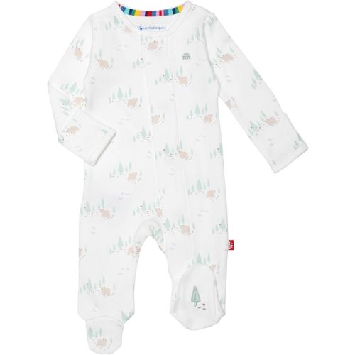 Magnetic Me 100% Organic Cotton Magnetic Baby Footie Pajamas | Super Soft Cotton Fabric | Available in PRE - 24M