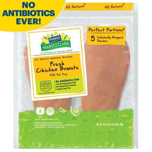 Perdue Harvestland Perfect Portions, Fresh Boneless Skinless Chicken Breast, 1.65 lb.
