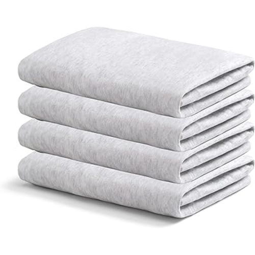 Delta Children Crib Sheet Set, 4 Pack, Soft and Breathable 100% Jersey Knit Fitted Sheet Set, Crib Sheets for Baby Boys and Girls, Grey