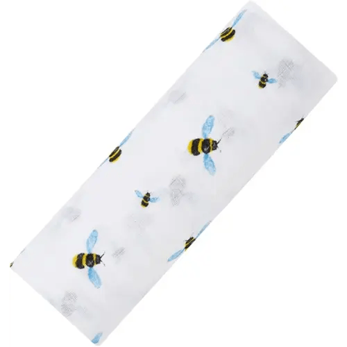 Malabar Baby Eco-Friendly, Hypoallergenic, Swaddle Baby Blanket, 100% Soft Organic Cotton Muslin, 47 X 47 inch, Large Receiving Blanket, Unisex, Single - Perfect (Bee)