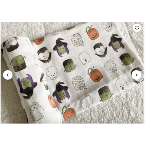 Halloween Friends Organic Muslin Swaddle, Fall Baby Swaddle Blanket, Halloween Things, Halloween Newborn Blanket, Baby Shower