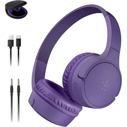 Belkin SoundForm Mini Kids Headphones, Wireless & Wired, 30H Playtime, Case