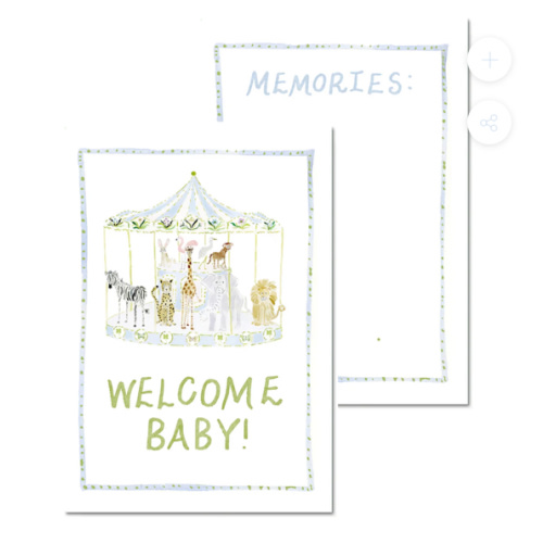 Baby Milestone Cards: Menagerie Blue Set