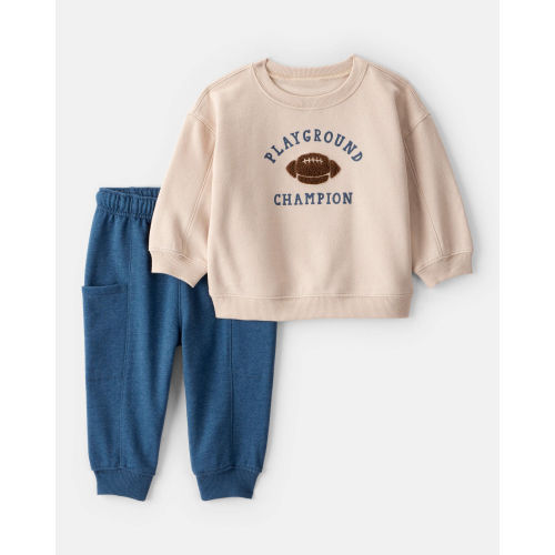 Baby Boy DayDream Fleece Football Long-Sleeve Tee & Pant Set - Carter's | Carter's