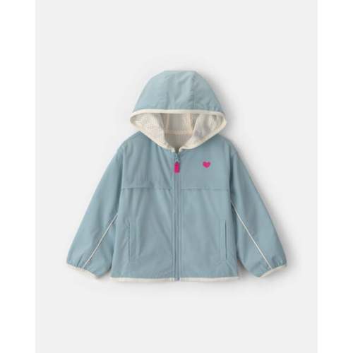 Toddler Girl Heart Zip-Up Hoodie - Blue | Carter's
