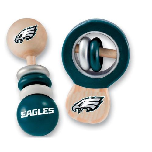 BabyFanatic NFL Philadelphia Eagles Baby Rattle Toy Set - 2 Pack, Infant Growth & Development
