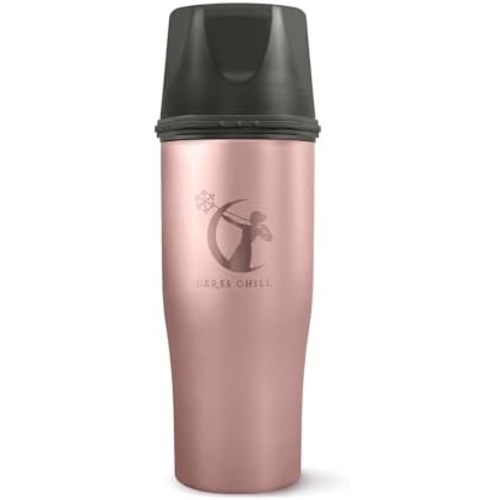Ceres CHILL Demigoddess Mini Breastmilk Chiller & Warmer – 6–16oz Portable Breast Milk Cooler, Storage & Baby Bottle for Travel, Work or On-The-Go – Pump Compatible Container – Rose Gold