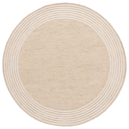 Latitude Run® Seb Ebony Hand Tufted Wool And Cotton Bordered Rug | Wayfair