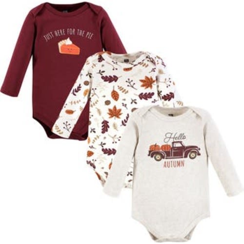 Essential Long-Sleeve Cotton Bodysuit Triple Set