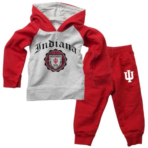Indiana Hoosiers Wes & Willy Infant Raglan Hoodie and Sweatpants Set - Crimson